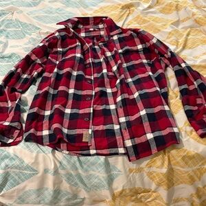 Jachs Red and Navy Plaid Button Down Shirt